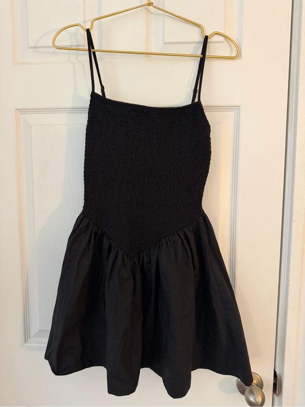 Mango Black Smocked Top Dress with Spaghetti Straps